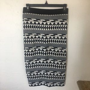 Boho midi pencil skirt Sz Sm